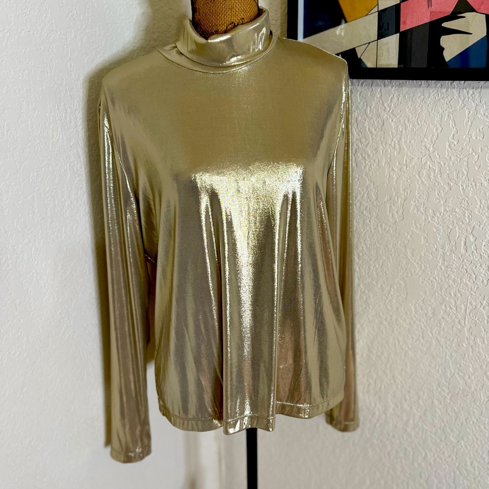 Gold Metallic Turtleneck